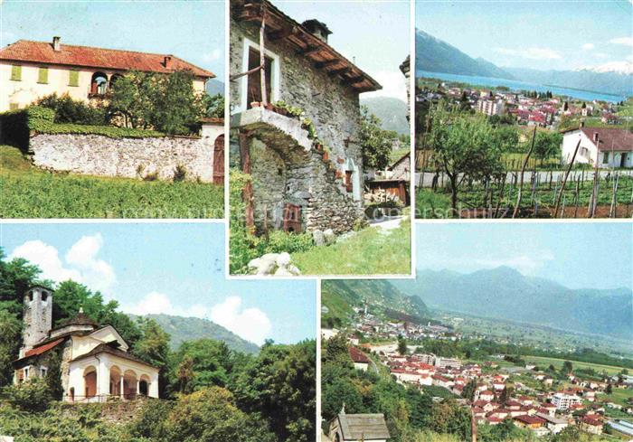 14012330 Tenero Locarno Lago Maggiore TI Teilansichten Kirche Panorama Alpen