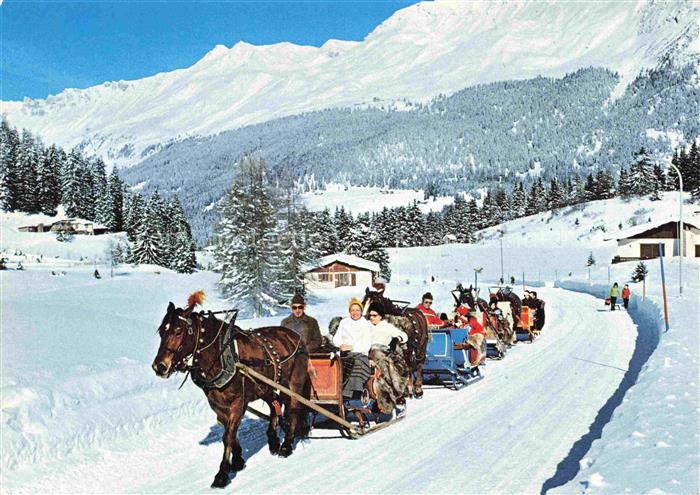 14012582 Lenzerheide GR Pferdeschlittenfahrt Winterpanorama