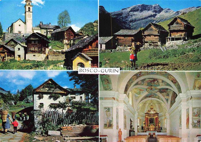 14012599 Bosco-Gurin Vallemaggia TI Walserdorf im Tessin Kirche Innenansicht