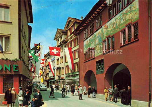 14012603 Appenzell IR Hauptgasse mit Rathaus