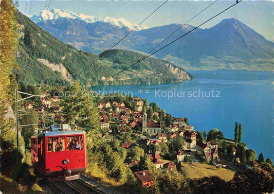 14012608 Vitznau Witznau Vierwaldstaettersee LU Panorama Rigi-Bahn und Nidwaldne