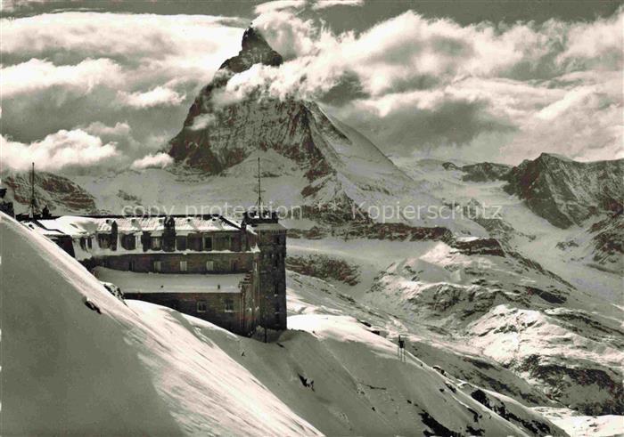 14012670 Zermatt VS Kulmhotel Gornergrat und Matterhorn Winterpanorama Walliser