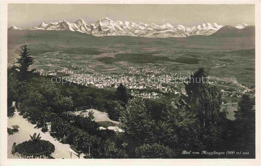 14012792 Biel Bienne BE Panorama Blick von Magglingen Alpen