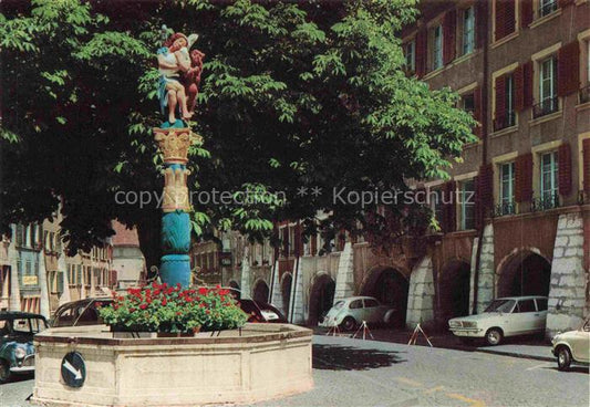 14013176 Biel Bienne BE Obergasse und Gerechtigkeitsbrunnen Rue haute et fontain