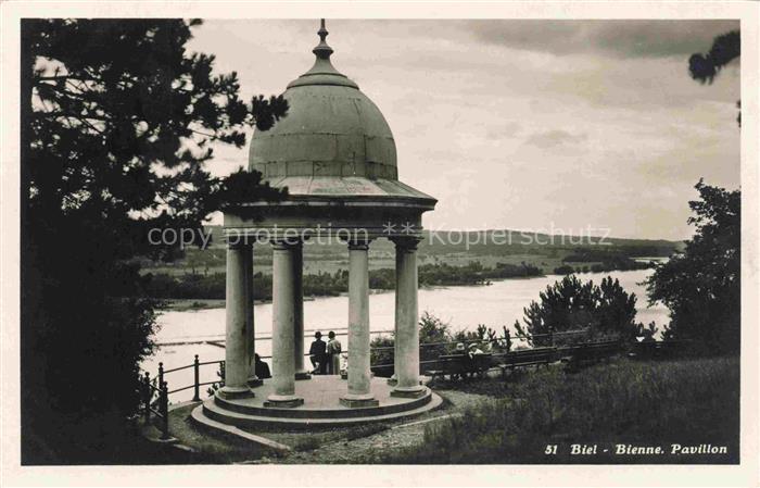 14013382 Biel Bienne BE Pavillon Felseck et vue sur le lac