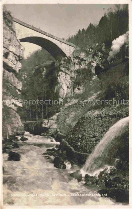 14013393 Biel Bienne BE Taubenlochschlucht Wasserfall Bruecke