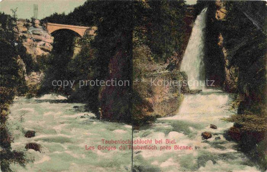 14013401 Biel Bienne BE Taubenlochschlucht Wasserfall Bruecke