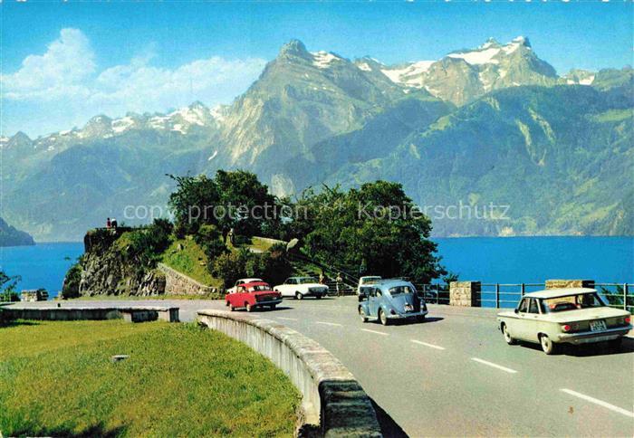 14013526 Altdorf  UR Axenstrasse mit Gitschen und Uristock Vierwaldstaettersee