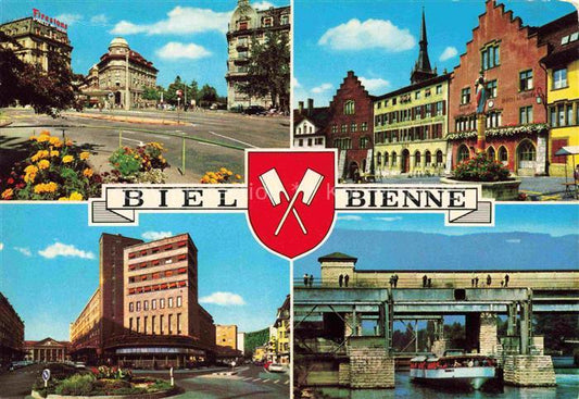 14013562 Biel Bienne BE Teilansichten Altstadt Hochhaus Schleuse