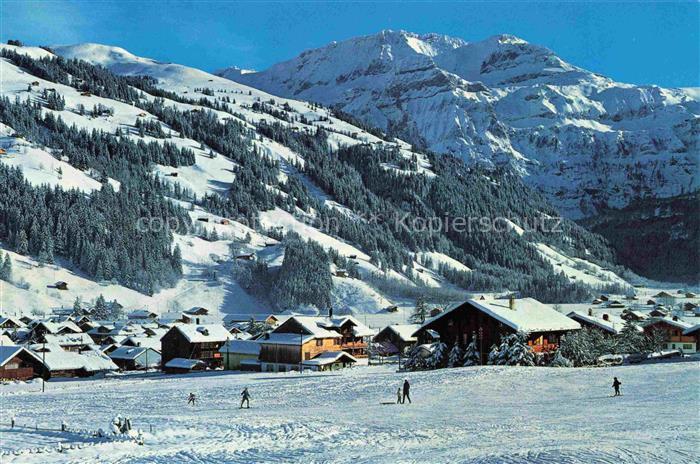 14014457 Lenk Simmental BE Panorama Wintersportplatz Blick gegen Wildstrubel Ber