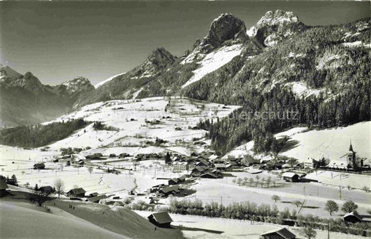 14014469 Boltigen Winterpanorama Blick gegen Mittagfluh und Holzerhorn