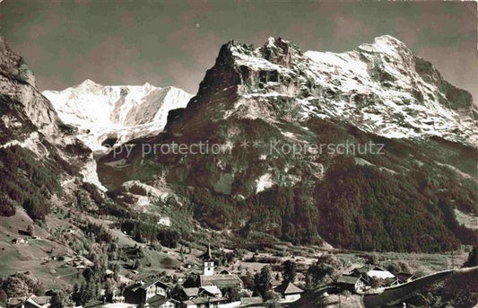 14014483 Grindelwald BE Panorama Blick gegen Fiescherhorn Hoernli und Eiger Bern