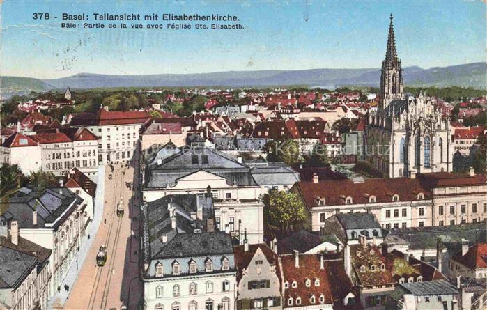 14014615 BASEL BS Teilansicht mit Elisabethenkirche