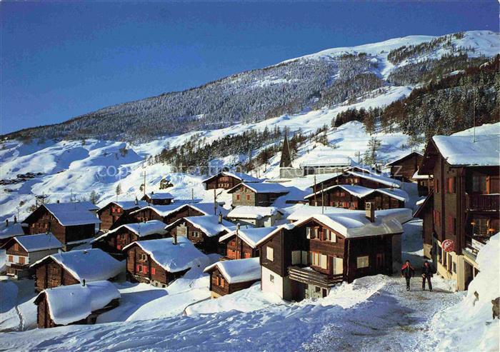 14015146 Jeizinen Gampel VS Winterpanorama Bergdorf Alpen