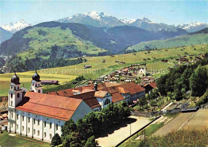 14016246 Disentis GR Kloster mit Piz Vallatscha und Piz Pazzola