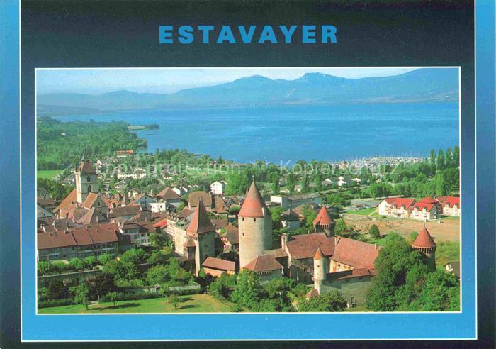 14017869 Estavayer -le-Lac FR Château et la ville au bord du lac du Neuchâtel vu