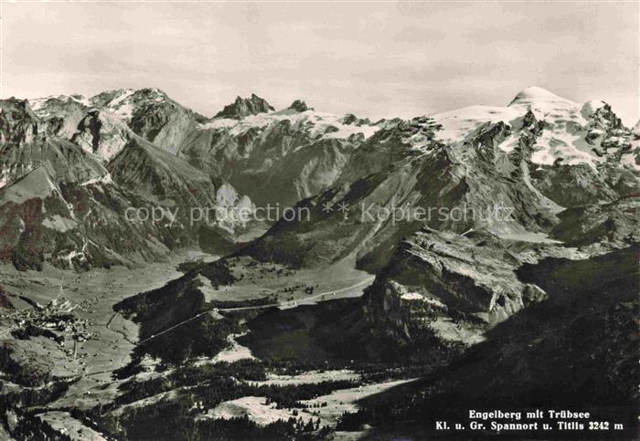 14018897 Engelberg  OW Panorama Blick gegen Truebsee Kleiner und Grosser Spannor