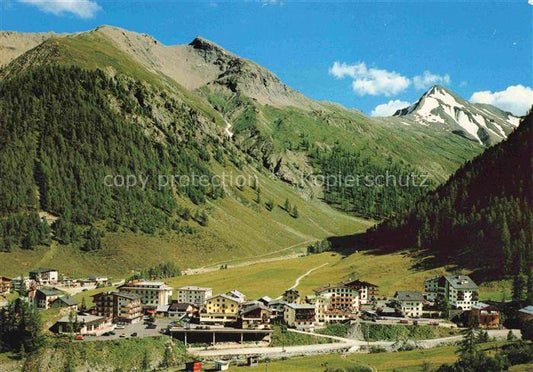 14018934 Samnaun Dorf GR Panorama Blick gegen Muttler Unterengadin