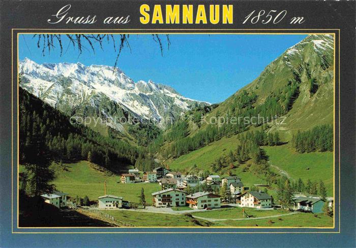 14018935 Samnaun Dorf GR Panorama Unterengadin