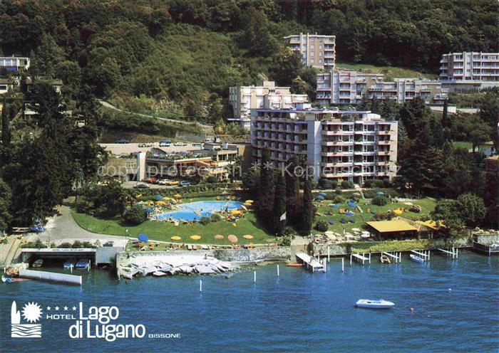 14022827 Campione Bissone Hôtel Lago di Lugano veduta aérienne