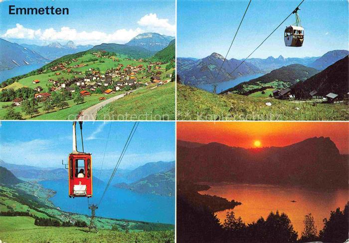 14025152 Emmetten Nidwalden NW Panorama Vierwaldstaettersee Gondelbahn Mythen Fr