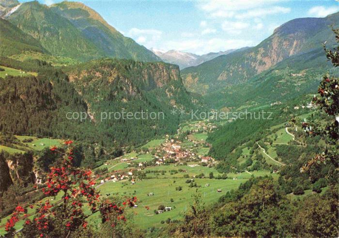 14025478 Faido TI Panorama Blick gegen St. Gotthard