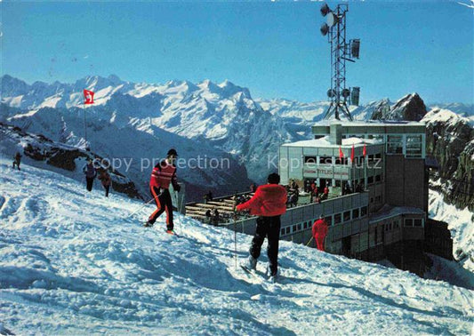 14025554 Titlis 3238m Engelberg OW Gipfelrestaurant Skigebiet Fernsicht Alpenpan