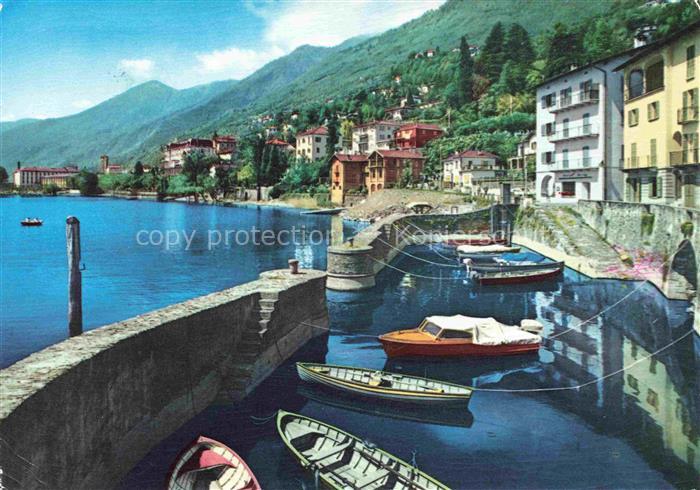 14025775 Brissago Lago Maggiore TI Hafen Haeuserpartie am Ufer