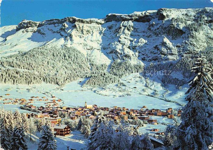 14025813 Flims GR Winterpanorama Blick gegen Flimserstein