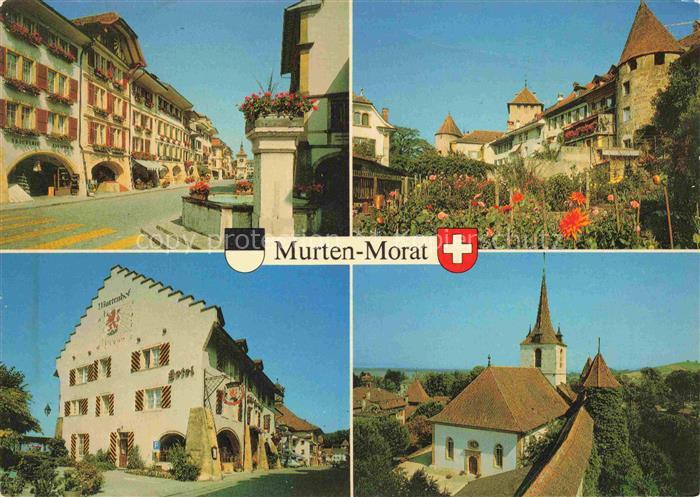 14025814 Murten Morat FR Ortsmotive Zentrum Kirche