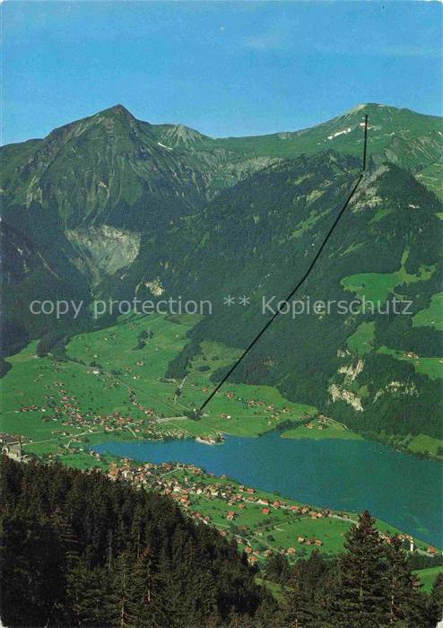 14025815 Lungern Obwalden OW Panorama mit Luftseilbahn Lungern - Schoenbueel