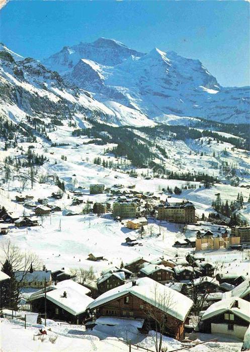 14025816 Wengen  BE Winterpanorama Blick gegen Jungfrau Berner Alpen