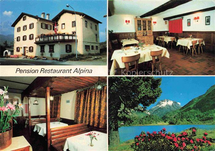 14025863 Maloja GR Pension Restaurant Alpina Gastraum Uferpartie am See Alpen