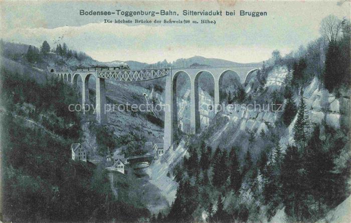 14028079 Bruggen  SG Bodensee-Toggenburg-Bahn Sitterviadukt Hoechste Bruecke der