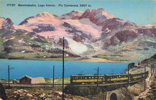 14029143 Berninabahn Pontresina Eisenbahn GR Lago bianco Piz Cambrena