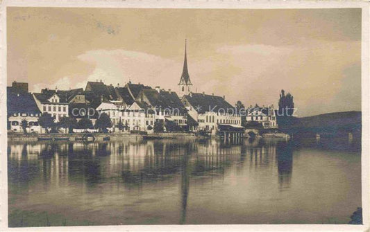 14029153 Stein Rhein Stein am Rhein SH Blick ueber den Rhein zur Stadt