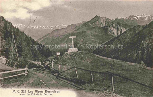 14029165 MARTIGNY  Martinaco VS Panorama les Alpes Bernoises vues du Col de la F