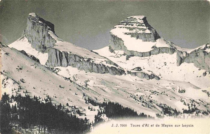 14029170 Leysin VD Panorama Tours d'Ai et de Mayen Gebirgspanorama