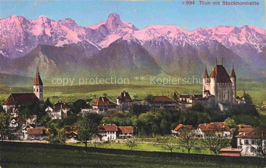 14029172 THUN Thoune BE Panorama Blick gegen Stockhornkette Berner Alpen