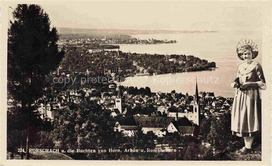 14029174 RORSCHACH Bodensee SG Panorama Buchten von Horn Arbon und Romanshorn Tr