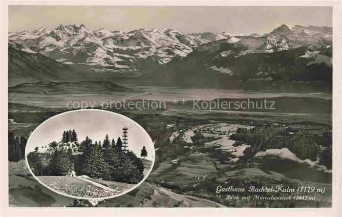 14029187 Bachtel-Kulm Bachtelkulm 1110m ZH Panorama Blick auf Muertschenstock Ga