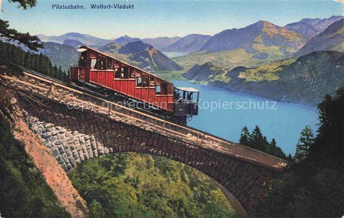 14029210 Pilatus NW Pilatusbahn Zahnradbahn Wolfort-Viadukt