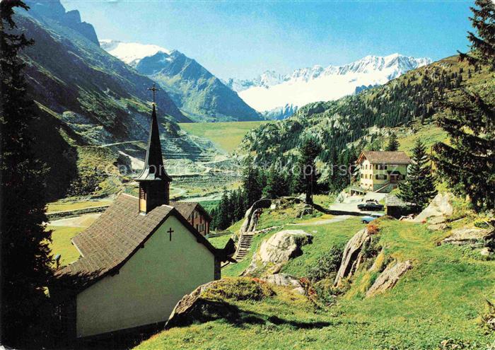 14029455 Goescheneralp 1715m Dammagletscher Bergkapelle Blick gegen Dammagruppe