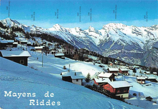 14032347 Les Mayens de Riddes Panorama Wintersportplatz Alpen