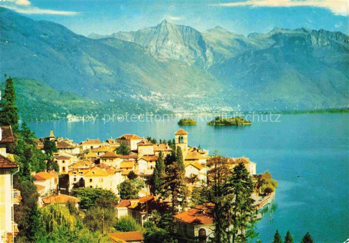 14034285 Brissago Lago Maggiore TI Panorama Blick ueber den See