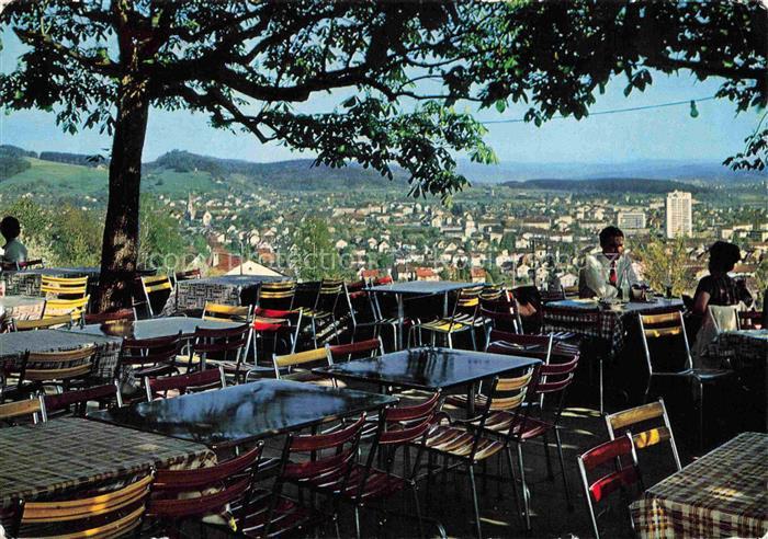 14036169 BADEN  AG (Schweiz) Restaurant Schloss Schartenfels Terrasse Fernsicht