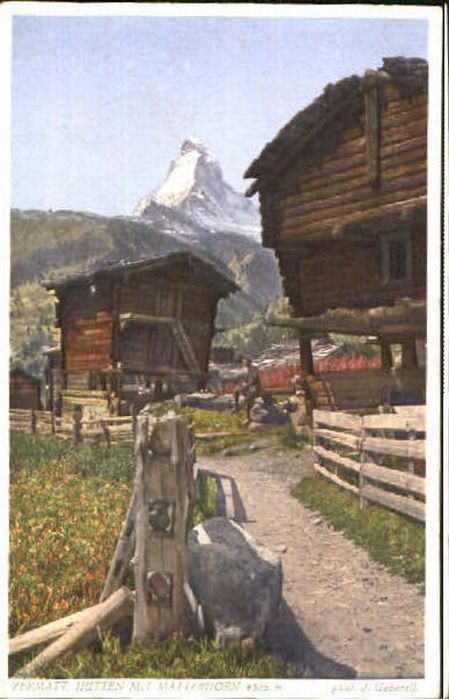 10565484 Zermatt VS Zer Huetten Matterhorn ungelaufen ca. 1920