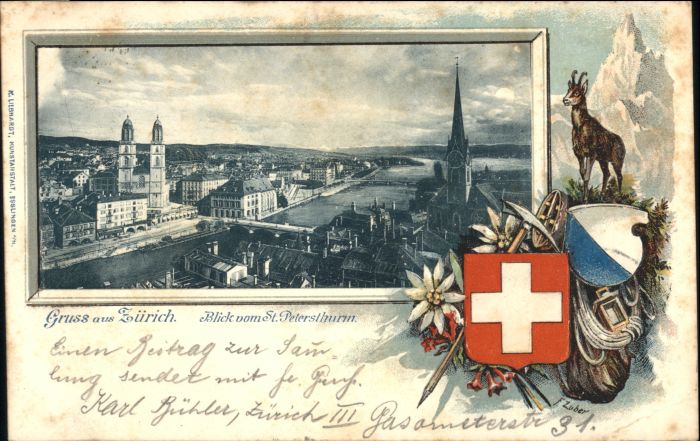 10802739 Zuerich Zuerich imprimé en relief x Zuerich