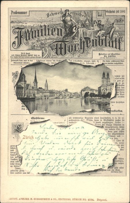 10802748 Zuerich Zuerich Journal Ak Family Weekly Paper x Zuerich