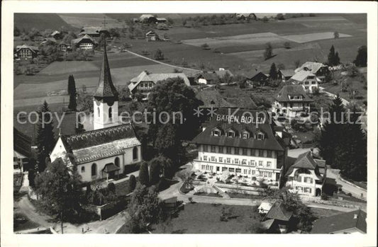 12009968 Biglen Fliegeraufnahme Hotel Baeren Biglen